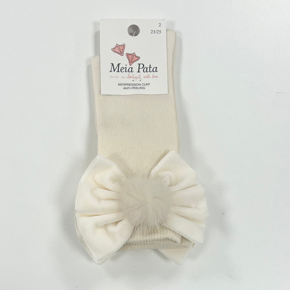 MEIA PATA - Double Bow Velvet Sock - Red main image 1