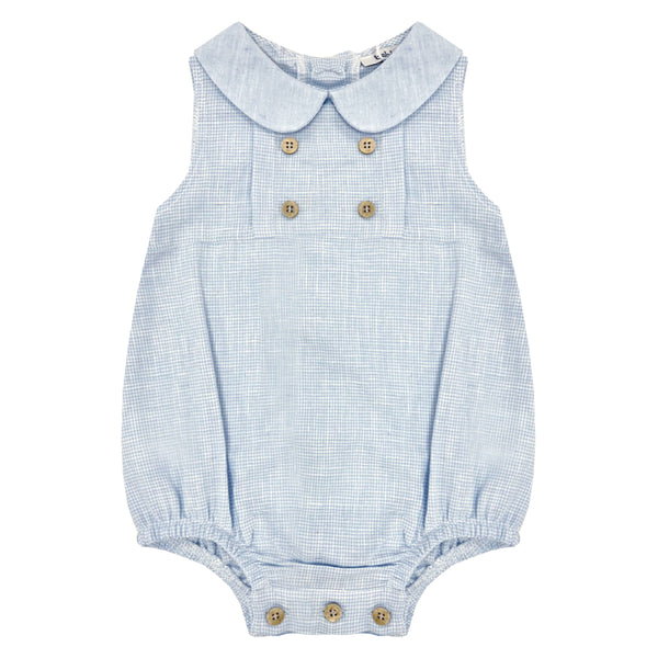 Babidu Check Romper Blue