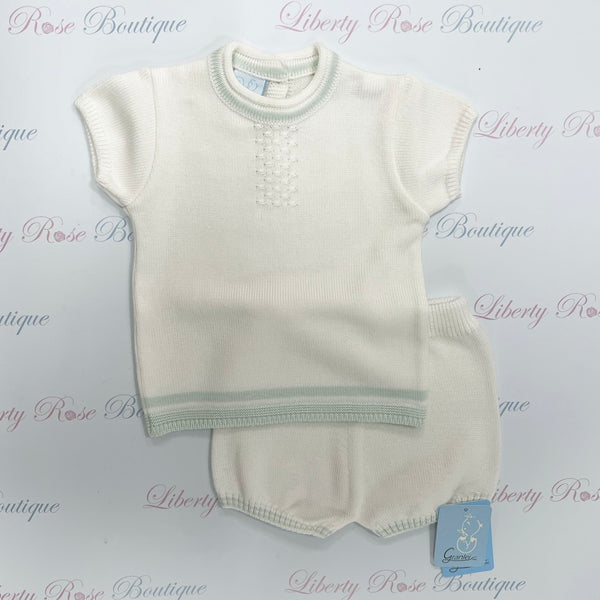Granlei knitted Shorts Set Cream/Mint