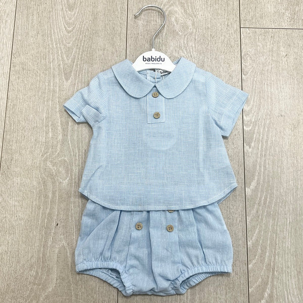 Babidu Check 2 Piece Set Blue