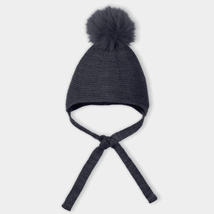 Mac Ilusion Faux Fur Pom Hat Navy