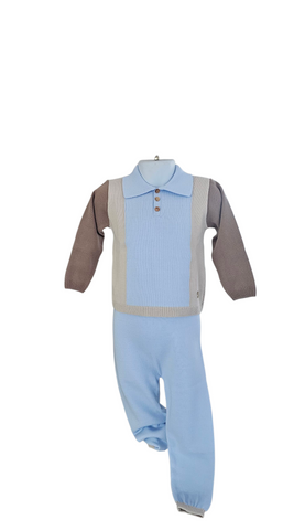 Granlei pale blue  Polo Collar 2 Piece set