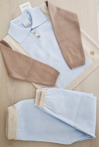 Granlei pale blue  Polo Collar 2 Piece set