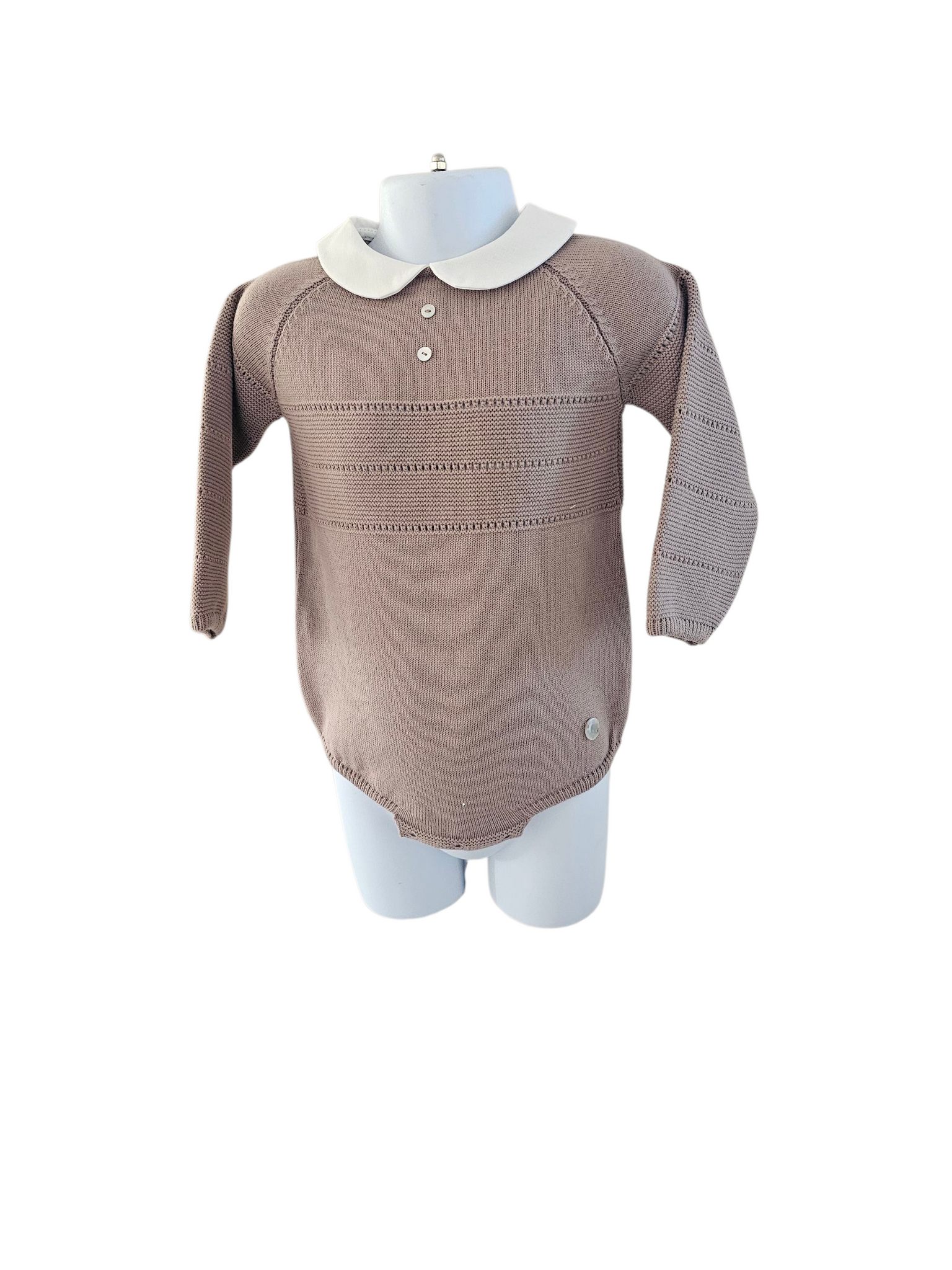 Granlei  Chocolate peter pan collar romper