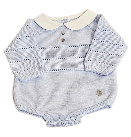 Granlei  Pale Blue  peter pan collar romper