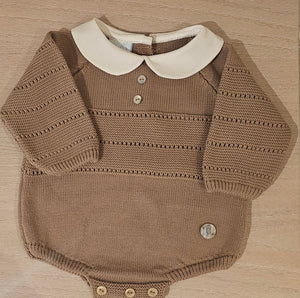 Granlei  Chocolate peter pan collar romper