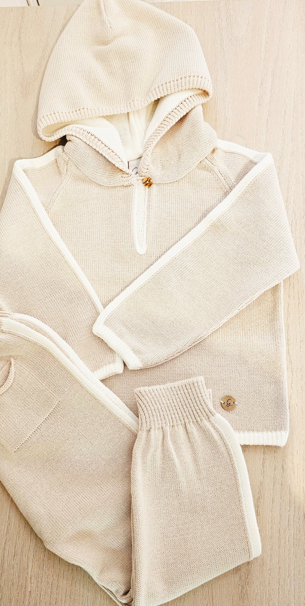 Granlei  Beige Cream hooded  2 Piece set