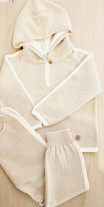 Granlei  Beige Cream hooded  2 Piece set