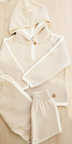 Granlei  Beige Cream hooded  2 Piece set