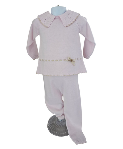 Granlei Girls Pale Pink  two piece collar tracksuit
