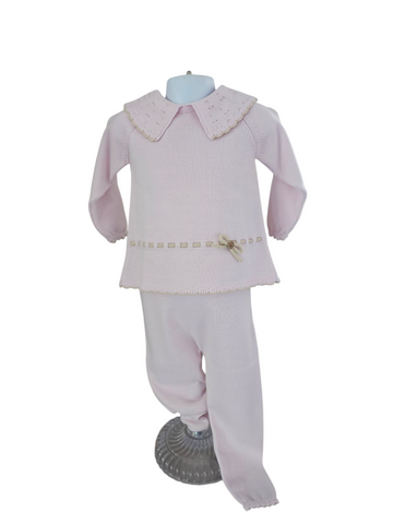 Granlei Girls Pale Pink  two piece collar tracksuit