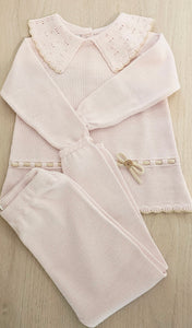 Granlei Girls Pale Pink  two piece collar tracksuit