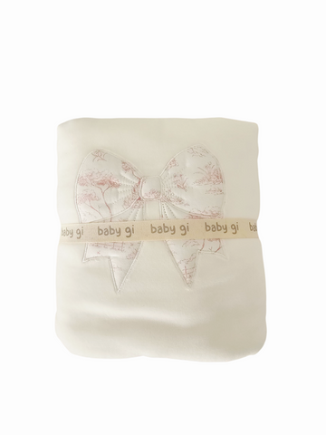 Baby Gi velour thick pink bow  pattern blanket