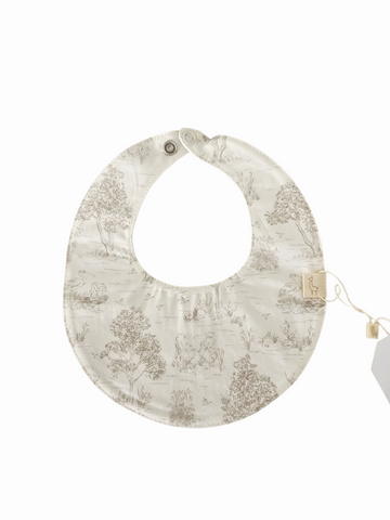 Baby Gi Cotton Patterned Bib White Beige