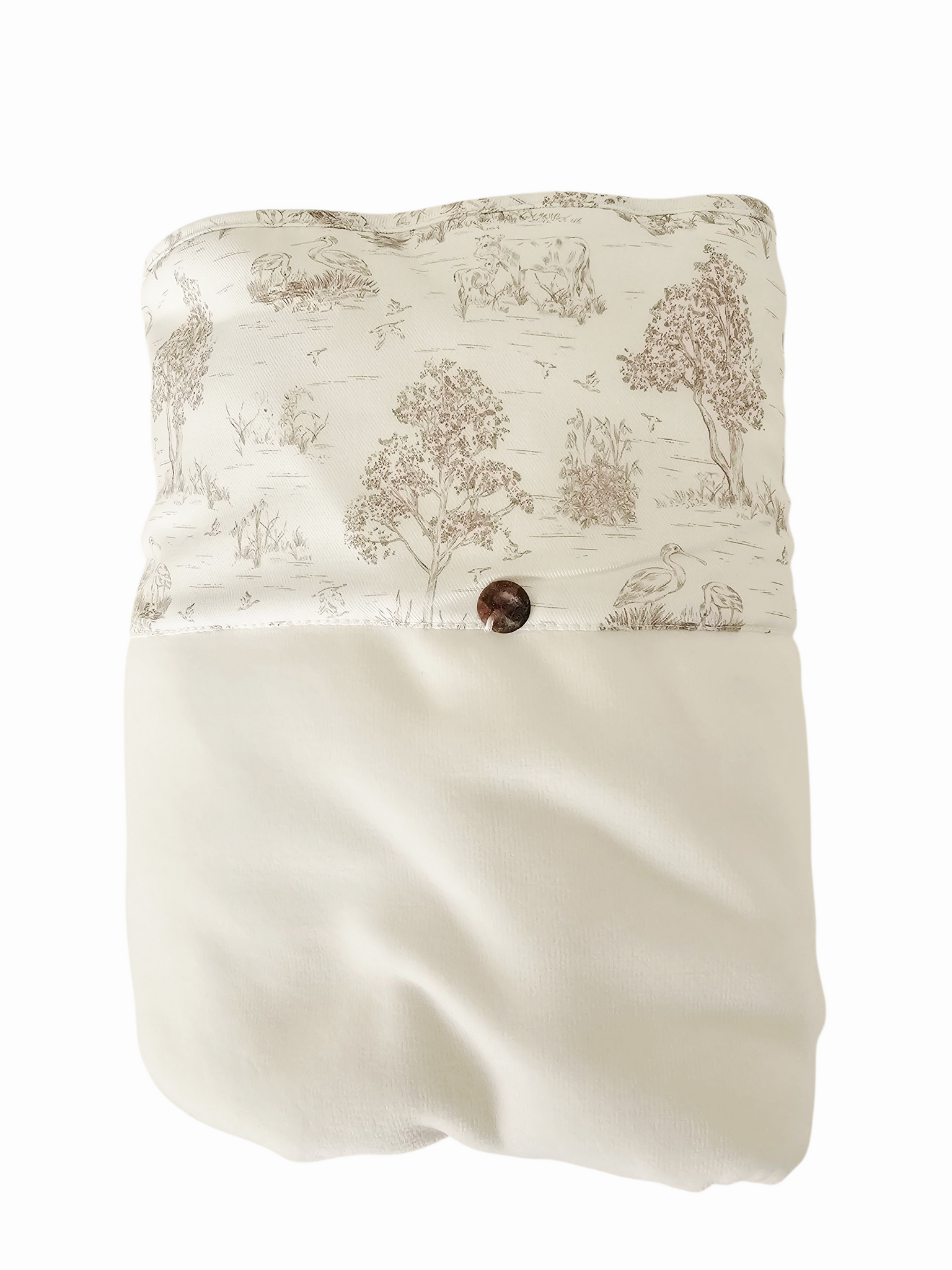 Baby Gi velour thick Beige white pattern blanket