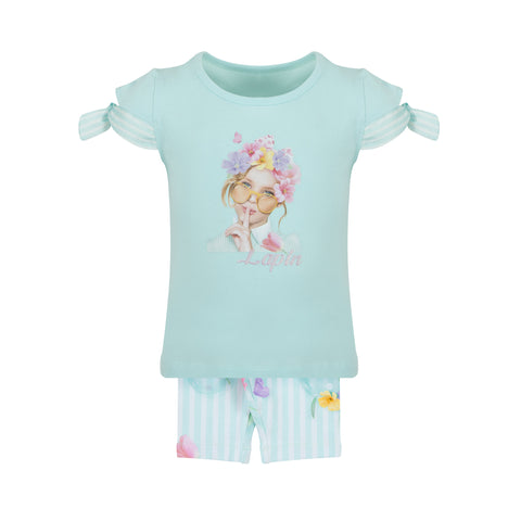 Lapin House Springtime Shorts Set Mint