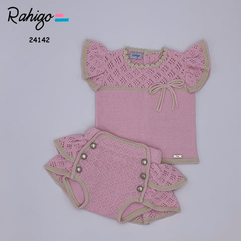 Rahigo 2 Piece Jumper & Knickers Pink/Beige