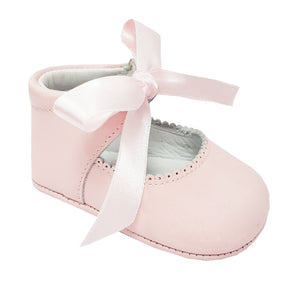 Pretty Original Ribbon Tie Leather Soft Sole Pink