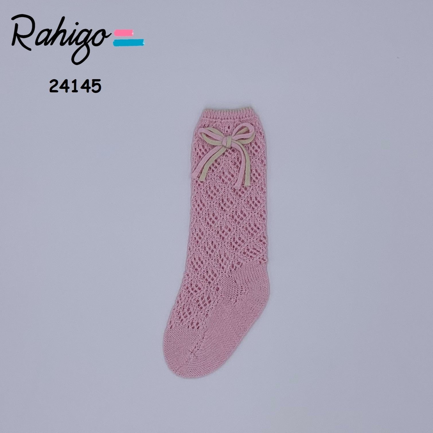 Rahigo Tulle Bow Socks Pink/Biege