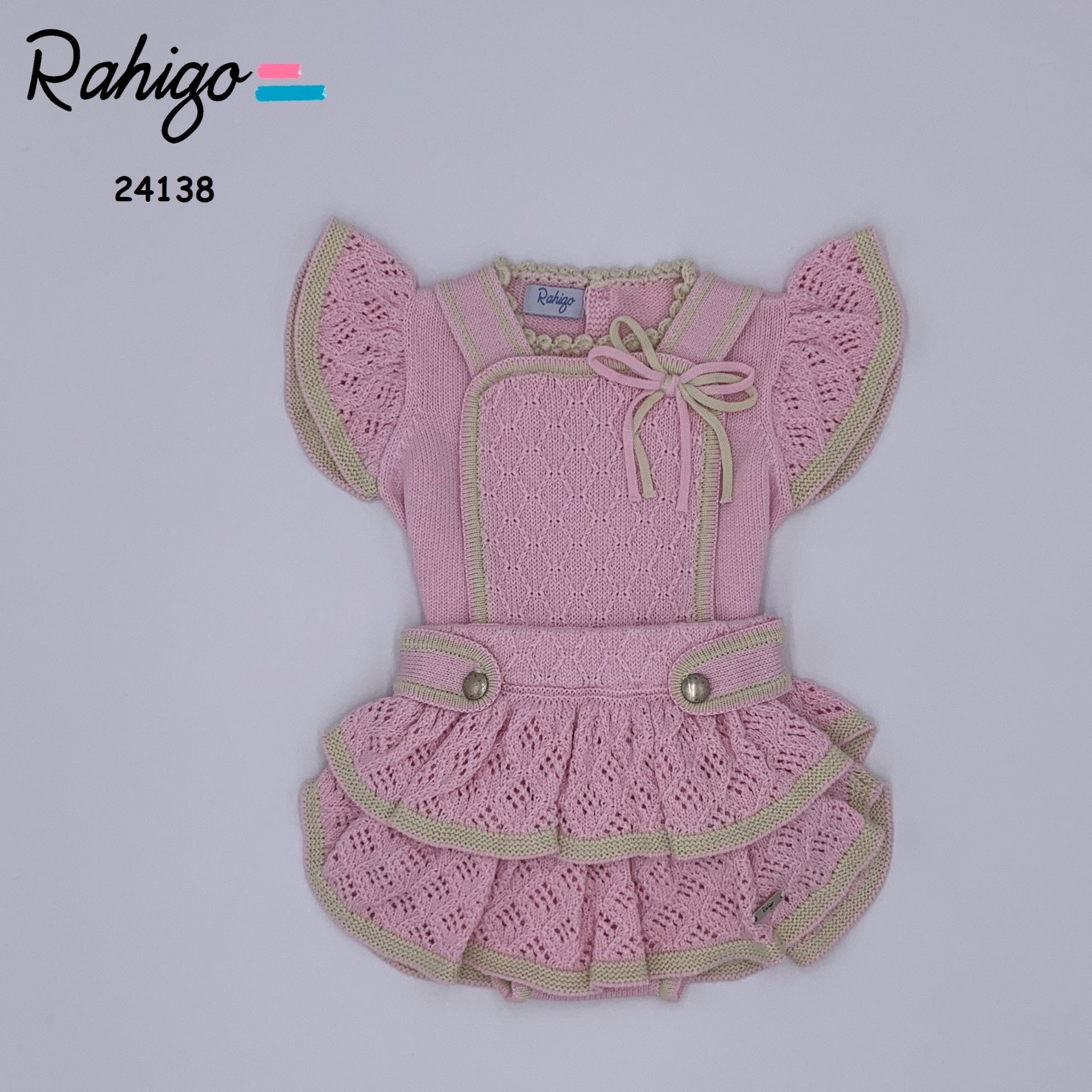 Rahigo 2 Piece Jumper & Romper Pink/Beige