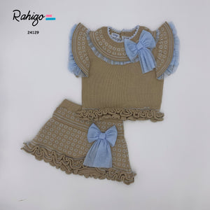 Rahigo 2 Piece Jumper & Skirt Blue/Camel
