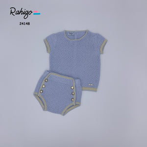 Rahigo 2 Piece Jumper & Shorts Blue/Biege
