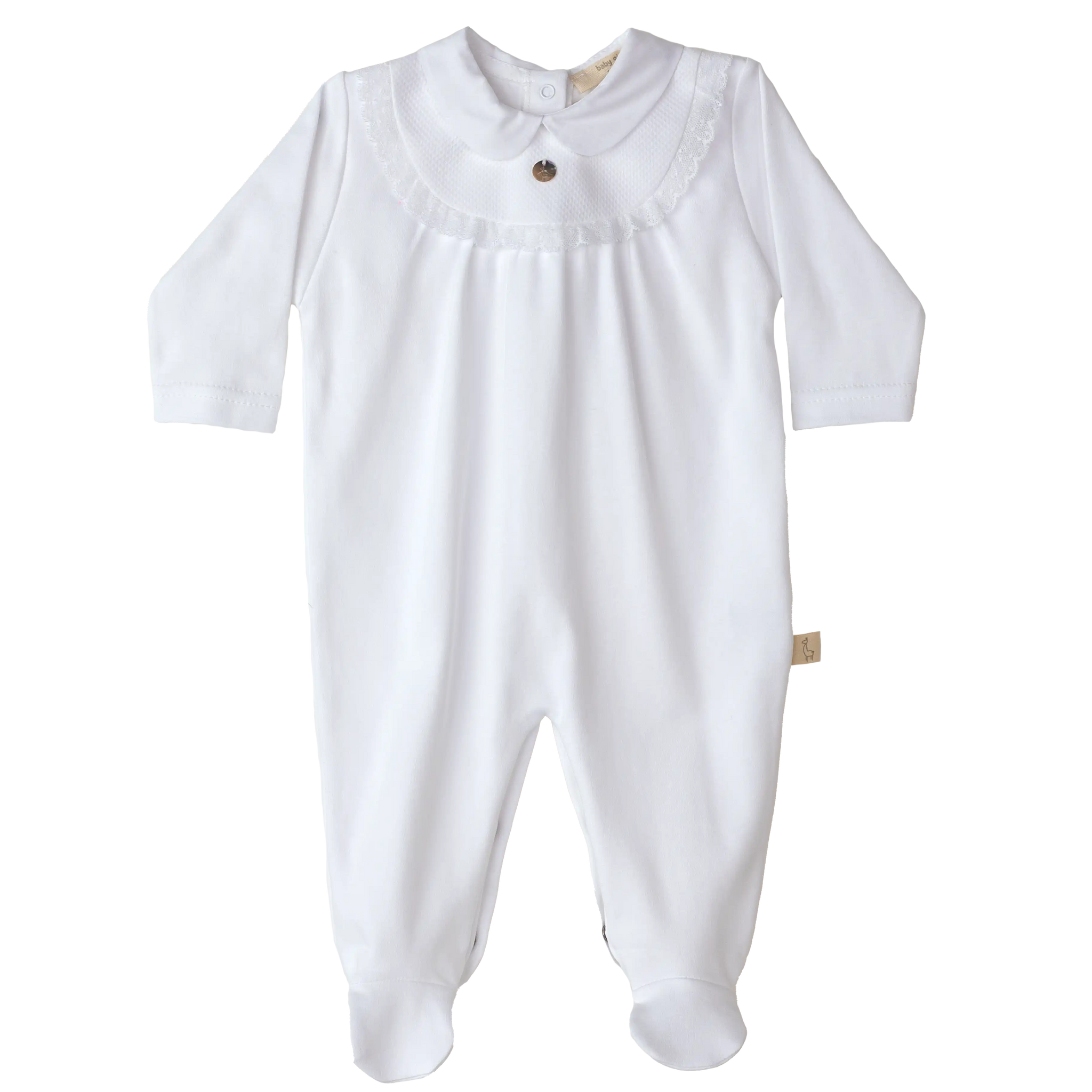 Baby Gi Peter Pan Collar Sleepsuit White