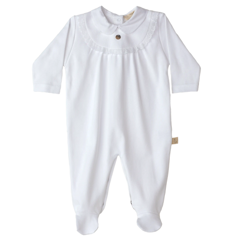 Baby Gi Peter Pan Collar Sleepsuit White