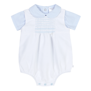 Deolinda Cupcake Romper + Shirt Set White/Blue