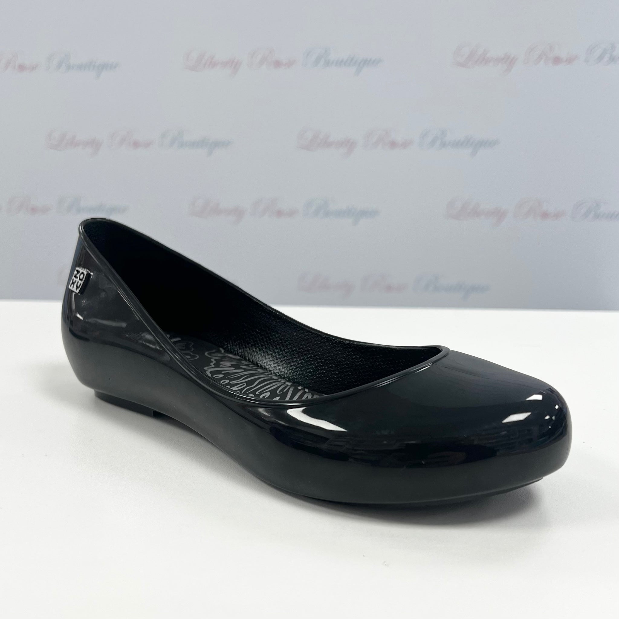 Plain black melissa shoes discount