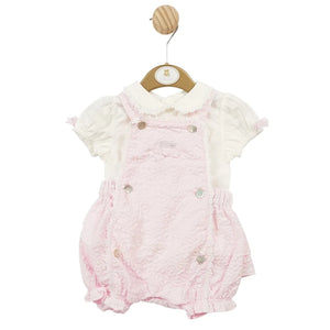 Mintini Dungaree Romper 2 Piece Pink