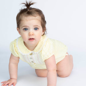 Mintini Collared Romper Lemon