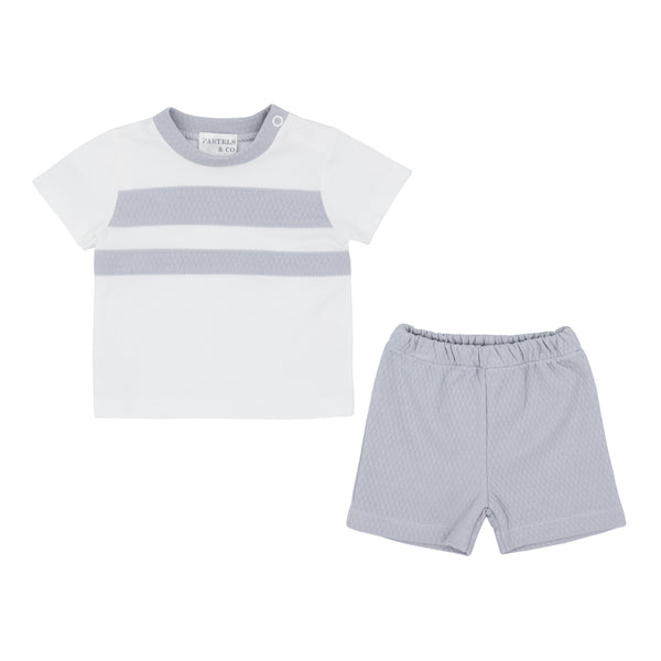 Pastels & Co Buster Top and Shorts Set Grey