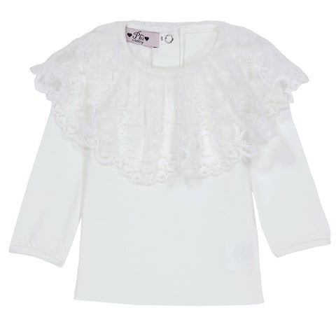 Phi Lace Heart Tshirt Ivory