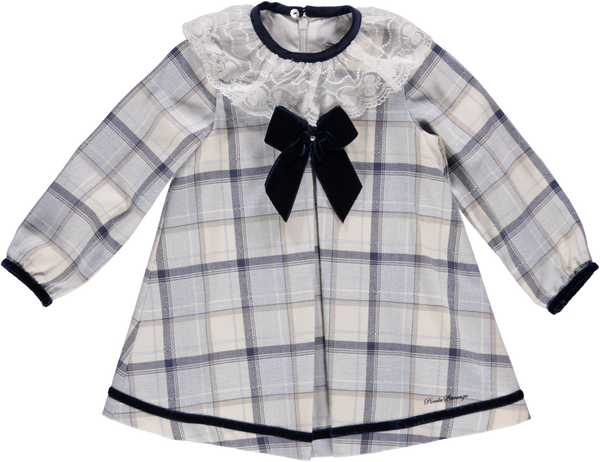 Piccola Speranza Traditional Check Dress Navy