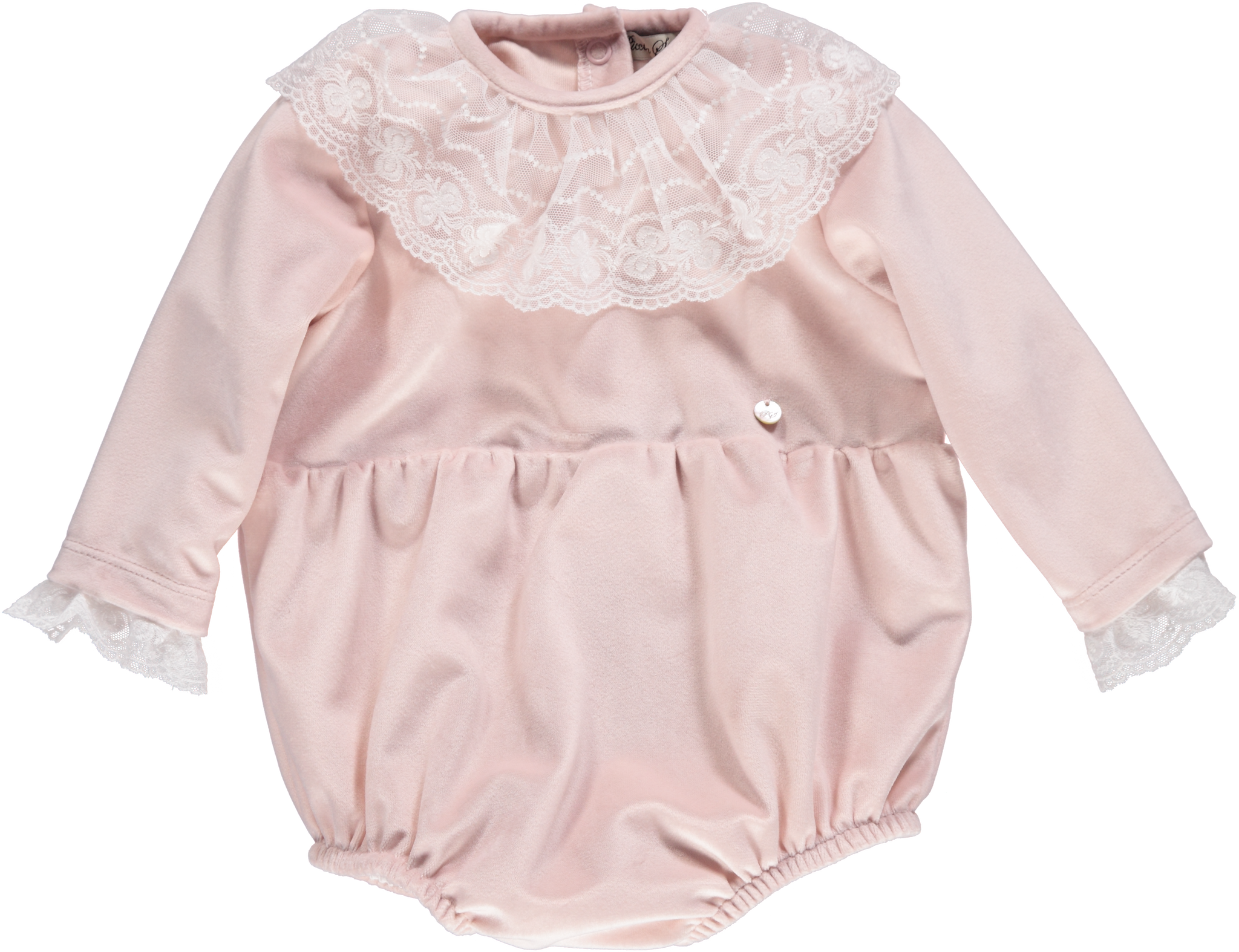 Piccola Speranza Traditional Lace Romper Pink