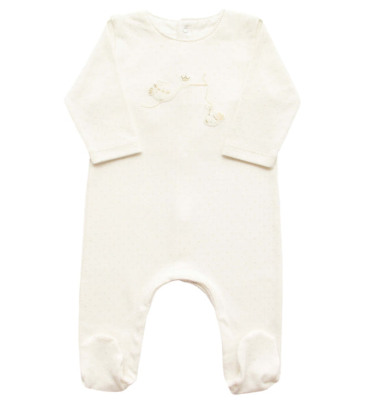 Adriana Mae Sweet Wait Sleepsuit and Hat Cream