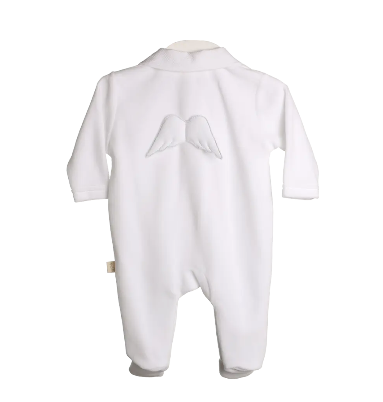 Baby Gi Angel Wings Velour Sleepsuit White