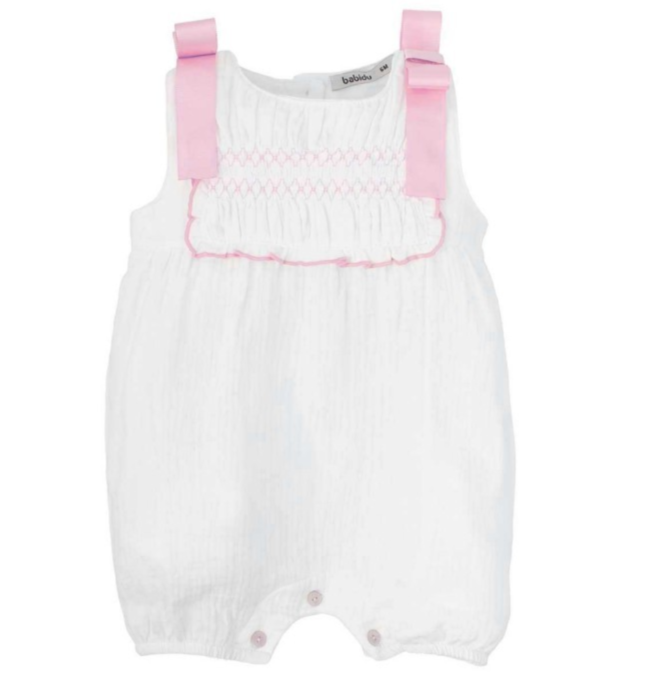 Babidu Cotton Bow Strap Romper