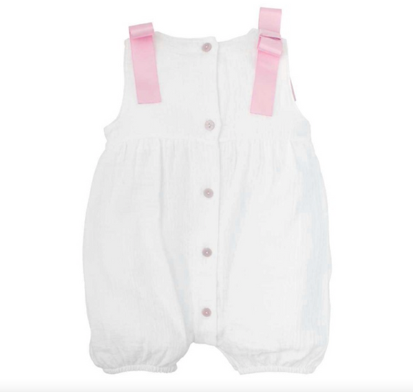 Babidu Cotton Bow Strap Romper