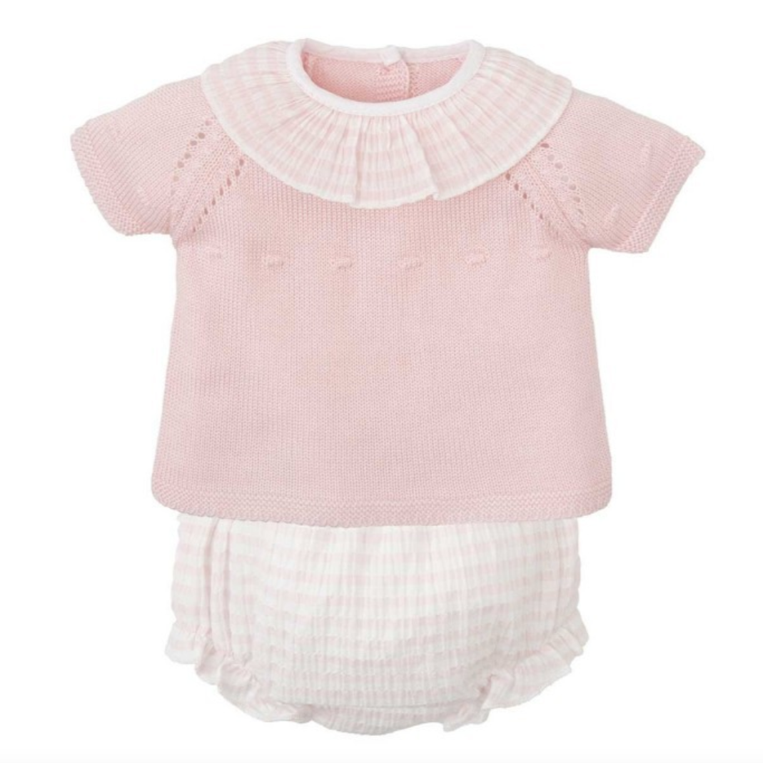 Babidu Frill Collar 2 Piece Pink