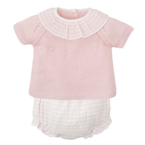 Babidu Frill Collar 2 Piece Pink