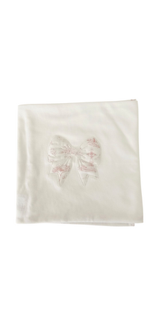 Baby Gi Cotton light Pink Bow Blanket