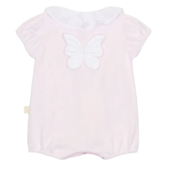 Baby Gi cotton girls butterfly romper pink