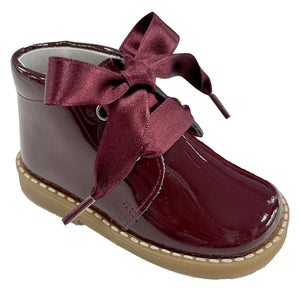 Andanines New Patent Leather Boot Burgandy