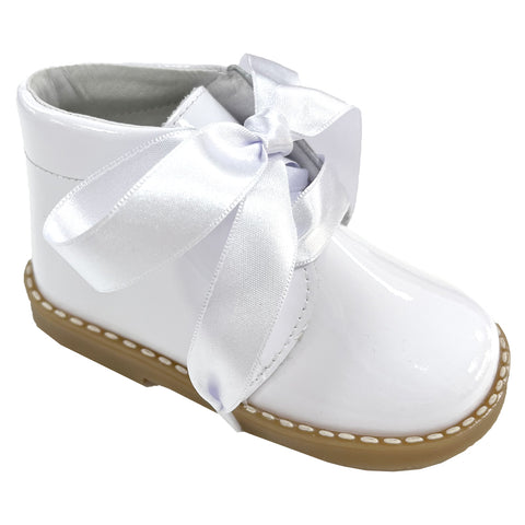 Andanines New Patent Leather Boot White