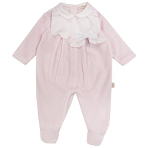 Baby Gi Bow and Scallop Sleepsuit Pink