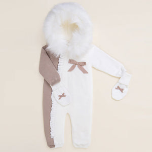Caramelo Knitted Two Colour Snowsuit