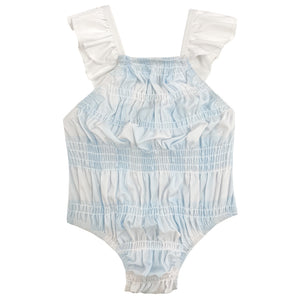 Meia Pata Check Frilled Swim Blue