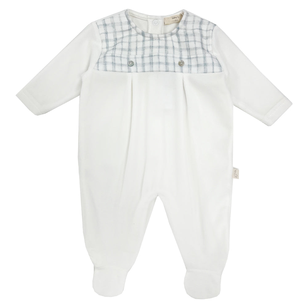 Baby Gi Check Sleepsuit Blue/Cream